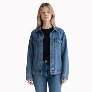 Express 100% Cotton Denim Jean Jacket Women’s Size Small Blue Button Front